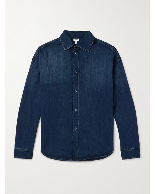 Loewe Blue Cutout Denim Shirt for men