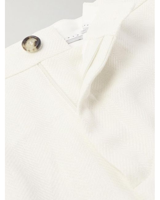 Brunello Cucinelli Natural Straight-Leg Linen, Silk, Wool And Cotton-Blend Bermuda Shorts for men