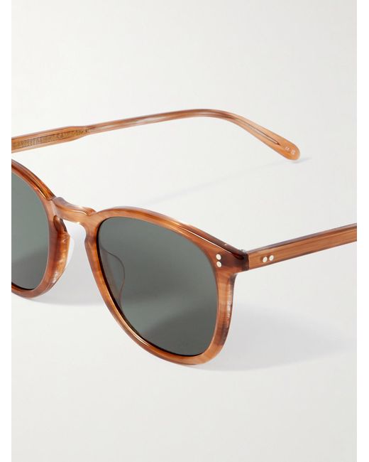Garrett Leight Brown Kinney Round-Frame Acetate Polarised Sunglasses for men