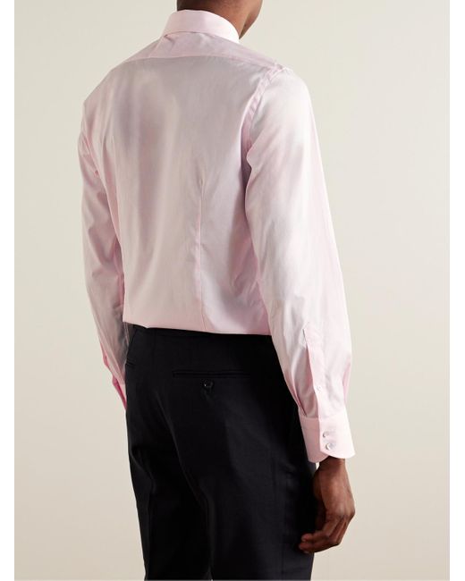 Tom Ford Schmal geschnittenes Hemd aus Baumwollpopeline in Pink für Herren