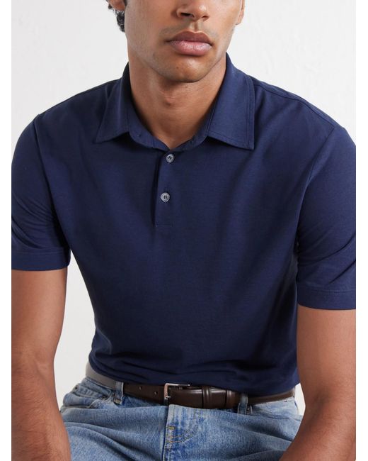 Slowear Blue Zanone Icecotton Polo Shirt for men