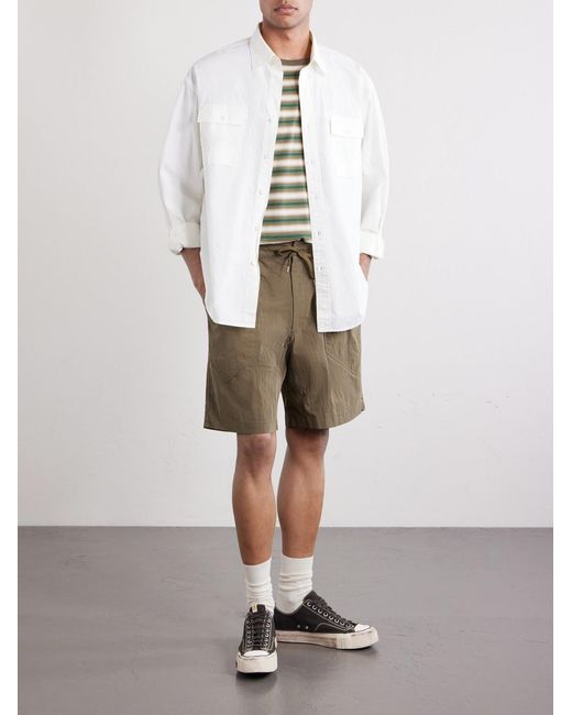 FRIZMWORKS Green Fatigue Straight-leg Cotton-blend Shorts for men