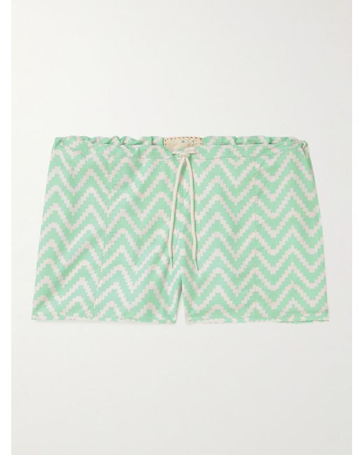 SMR Days Green Xuclar Straight-Leg Printed Recycled-Shell Swim Shorts for men