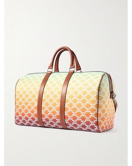 Céline Medium Voyage Reisetasche aus beschichtetem Canvas mit Logoprint und Lederbesatz in Natural für Herren