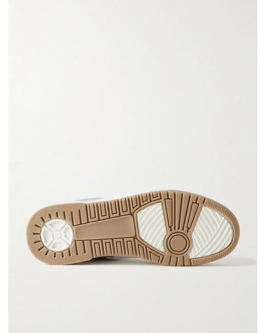 Mr P. White Atticus Suede And Full-Grain Leather Sneakers for men