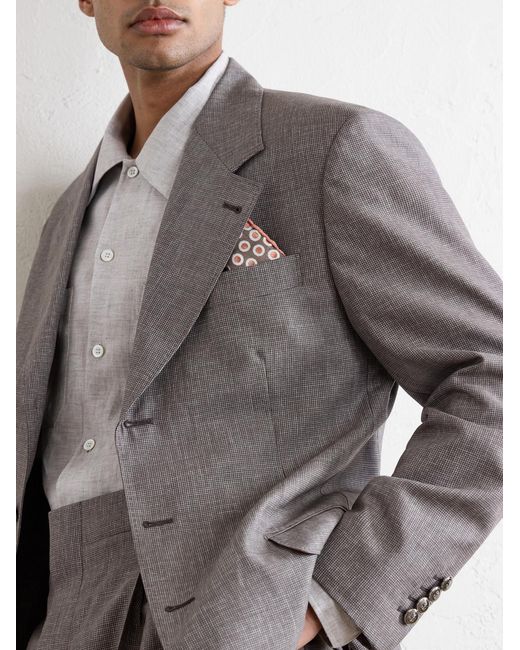 Brunello Cucinelli Natural Polka-Dot Silk Pocket for men