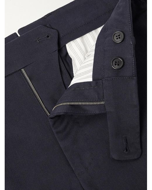 Slowear Blue Straight-leg Stretch-cotton Gabardine Trousers for men