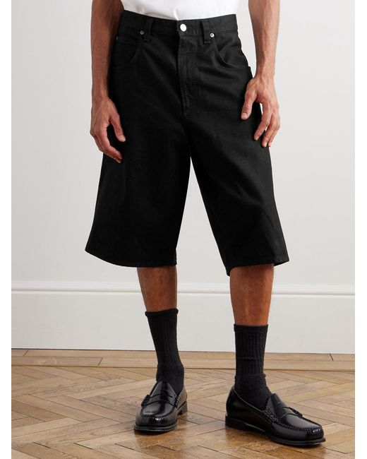 Agolde Black Fusion Straight-Leg Denim Shorts for men