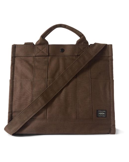 Porter-Yoshida and Co Brown Smoky 2way Cordura® Duck Canvas Tote Bag for men