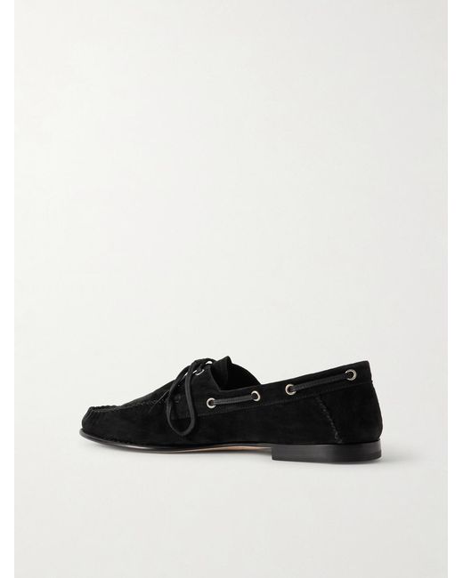 Tom Ford Black Theo Suede Boat Shoes for men