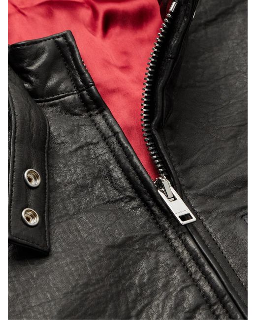 Isabel Marant Black Codaho Crinkled-Leather Bomber Jacket for men