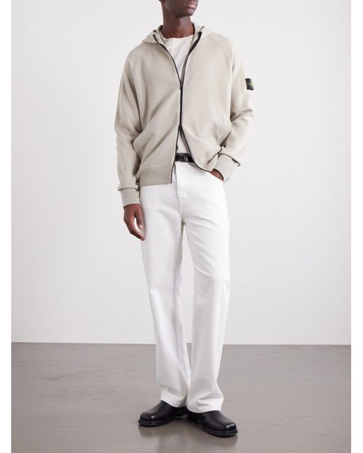 Stone Island Natural Wool-Blend Zip-Up Hoodie for men