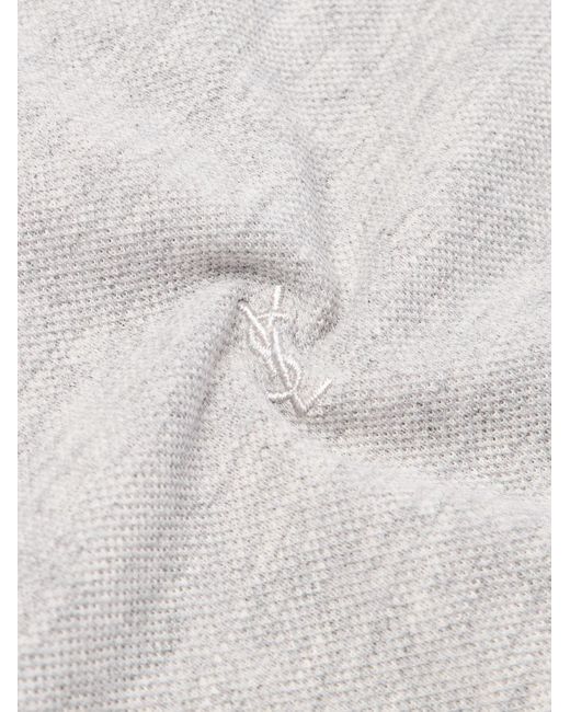 Saint Laurent White Cotton-blend Piqué T-shirt for men