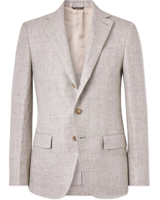 Loro Piana Gray Torino Slub Linen Suit Jacket for men