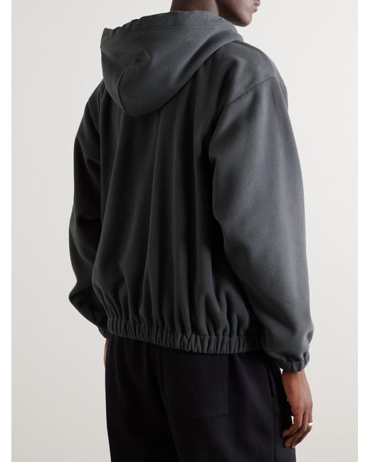 (w)taps Black Logo-embroidered Fleece Half-zip Hoodie for men