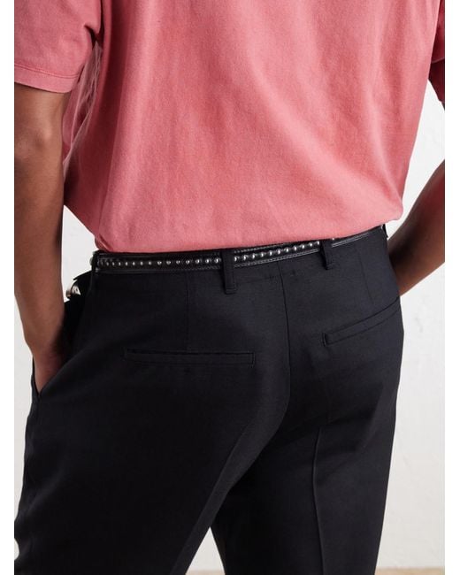 Our Legacy Black 2Cm Embellished Leather Belt for men