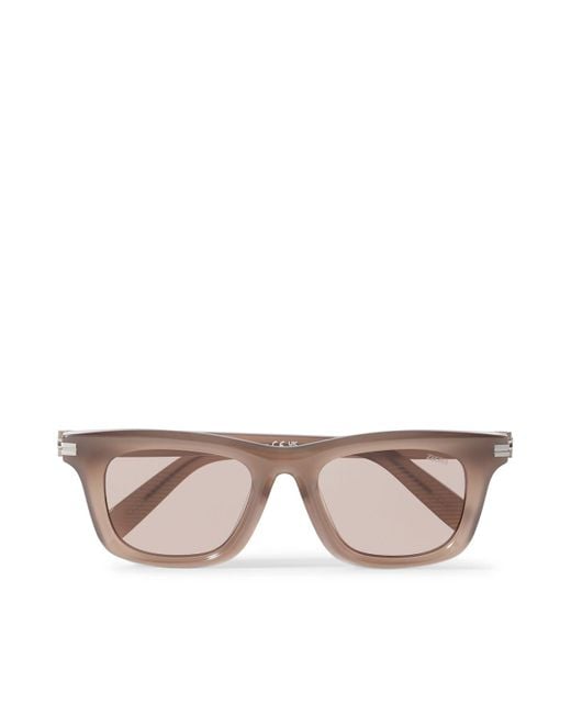 Zegna Pink Square-Frame Acetate Sunglasses for men