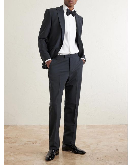 Favourbrook Blue Dalton Slim-fit Straight-leg Stretch-wool Tuxedo Trousers for men