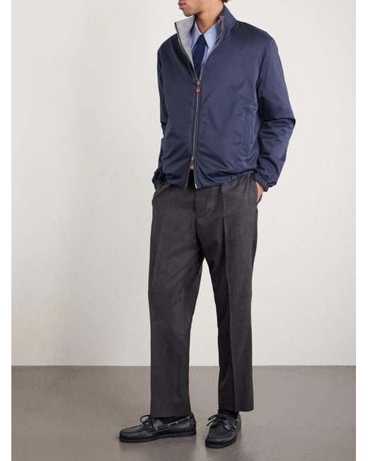 Kiton Shell Bomber Jacket in Blue für Herren