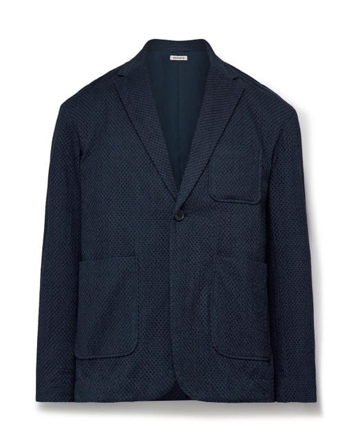 Blue Blue Japan Blue Meyer Unstructured Cotton-Lace Blazer for men