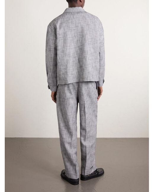 Bode Gray Static Ohio Linen-Blend Jacket for men