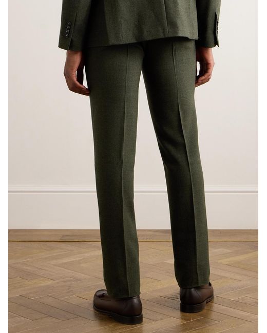 Massimo Alba Green Mauko Slim-Fit Straight-Leg Wool Suit Trousers for men