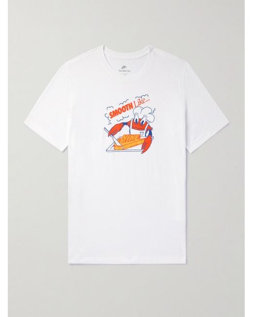 Nike Sportswear T-Shirt aus Baumwoll-Jersey mit Logoprint in White für Herren