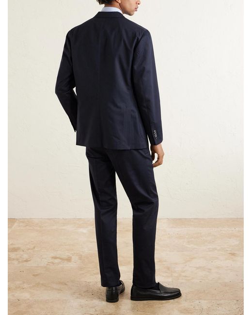 Boglioli Blue Tapered Lyocell And Cotton-blend Twill Suit Trousers for men