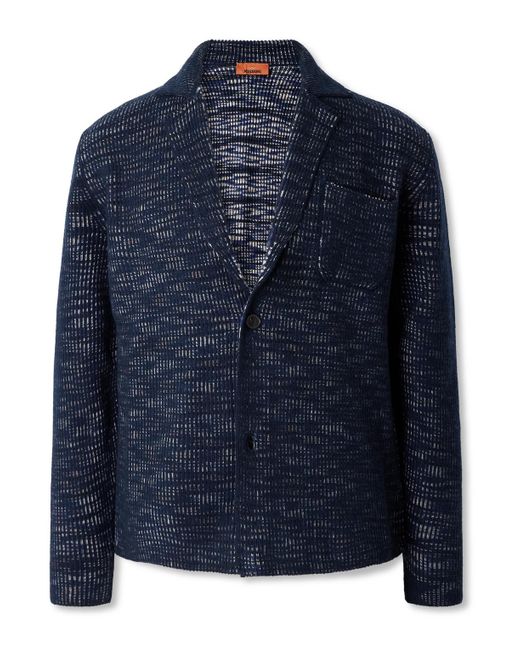 Missoni Blue Unstructured Space-Dyed Ribbed Wool Blazer for men