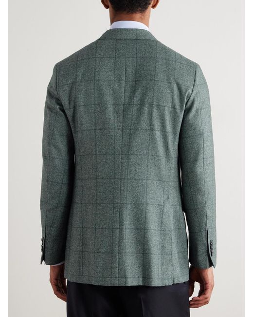 Sid Mashburn Green Virgil Checked Wool for men