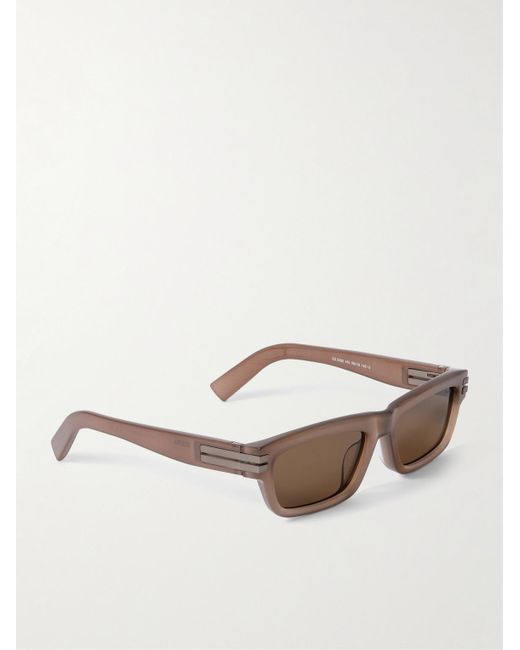 Zegna Brown Square-Frame Acetate Sunglasses for men