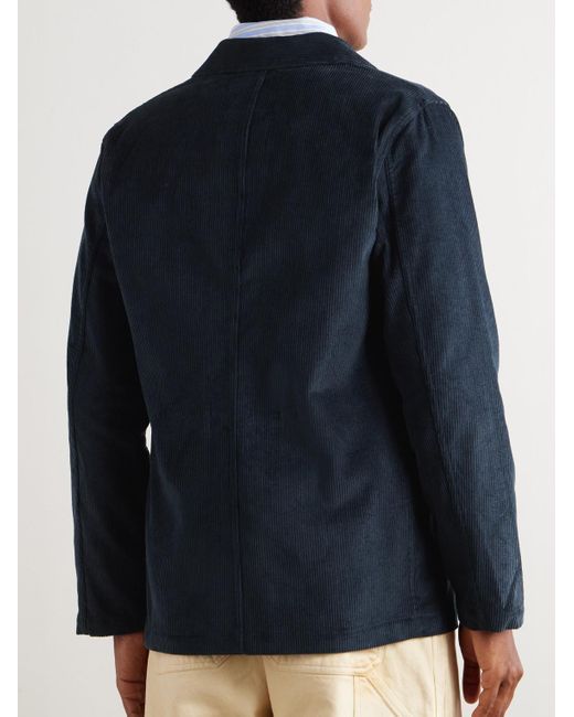 Portuguese Flannel Blue Cotton-Corduroy Blazer for men