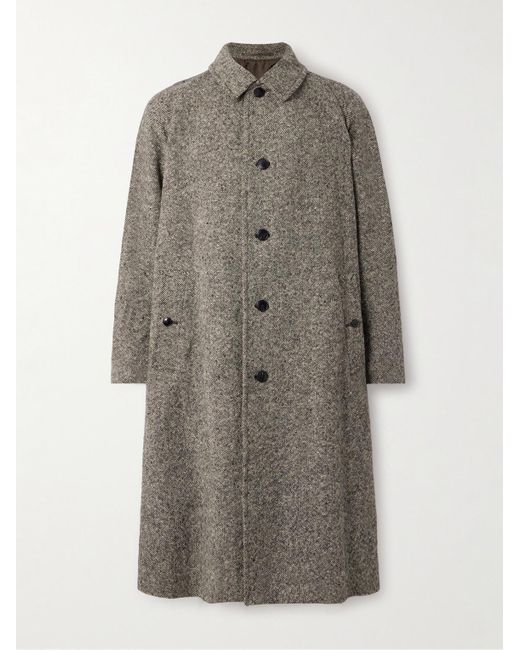 Kaptain Sunshine Umbrella Wool-Tweed Coat in Grey for Men | Lyst UK