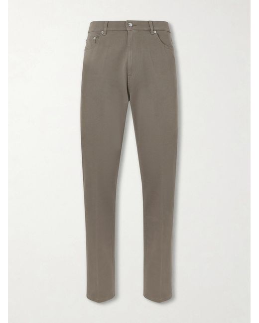 Dunhill Gray Tapered Cotton-blend Twill Trousers for men