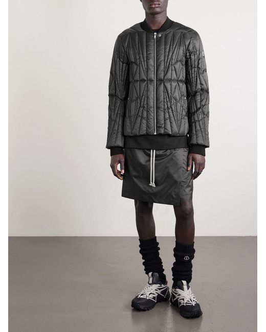 Rick Owens Black Moncler Logo-appliquéd Quilted Shell Down Jacket for men