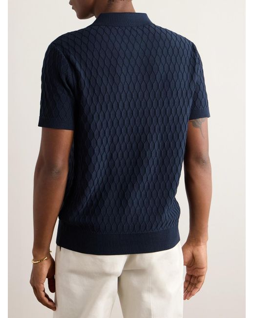 Club Monaco Blue Cotton Polo Shirt for men