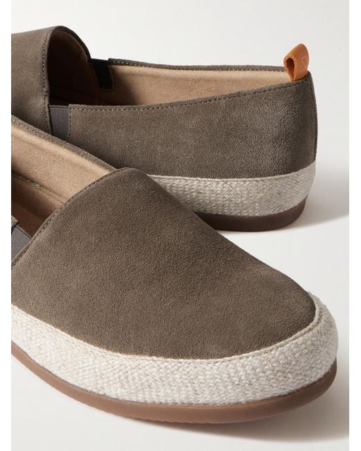 Mulo Espadrilles aus Veloursleder in Natural für Herren