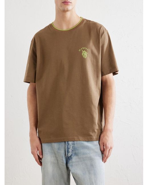 MANAAKI Green Logo-Printed Cotton-Jersey T-Shirt for men