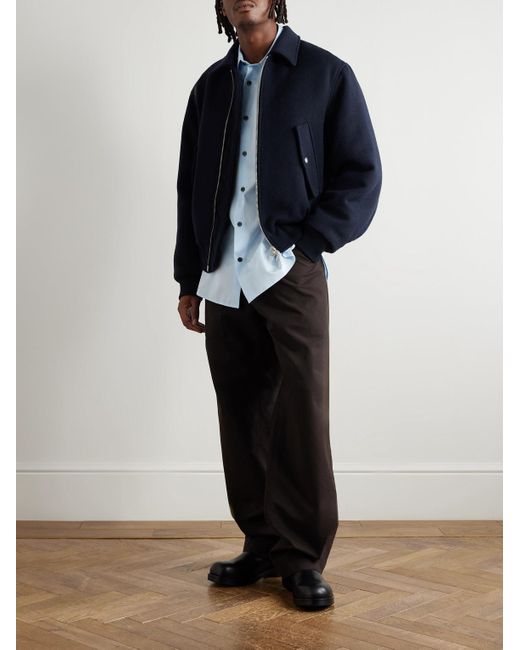 Dries Van Noten Wool Zip-Detailed Jacket in Blue for Men | Lyst Canada