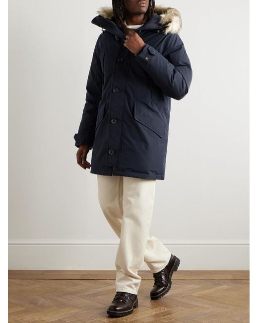 Polo Ralph Lauren Annex Faux Fur trimmed Recycled shell Hooded Down Jacket in Blue for Men Lyst UK