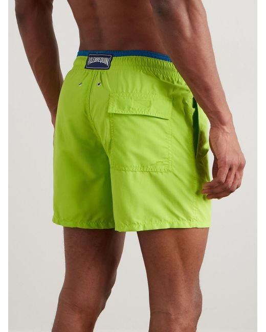 Vilebrequin Green Moka Straight-Leg Mid-Length Econyl Swim Shorts for men