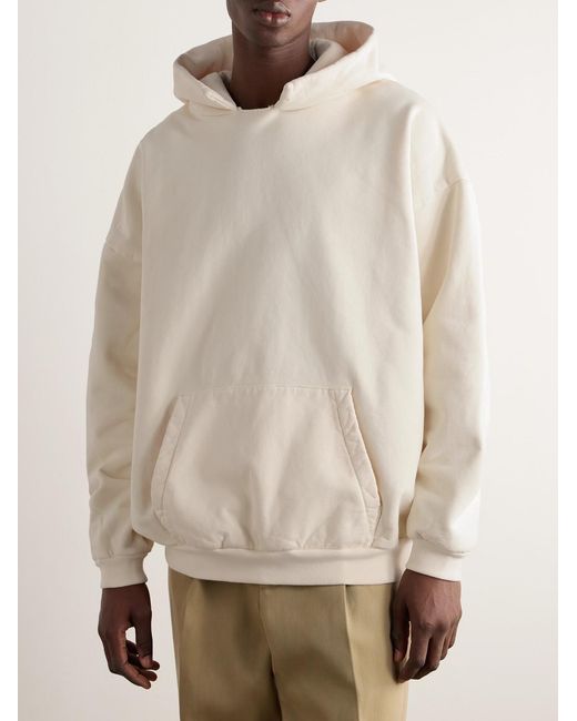 Fear Of God Natural Logo-Appliquéd Cotton-Jersey Hoodie for men