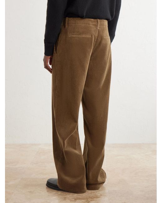 Jil Sander Brown Wide-Leg Cotton-Corduroy Trousers for men