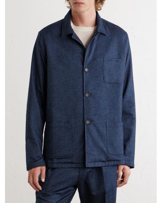 Massimo Alba Blue Florida Cotton Suit Jacket for men