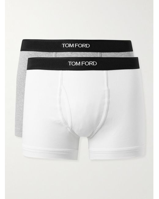 Tom Ford Black Two-pack Stretch-cotton Jersey Boxer Briefs for men