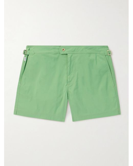 Tom Ford Green Slim-Fit Short-Length Swim Shorts for men