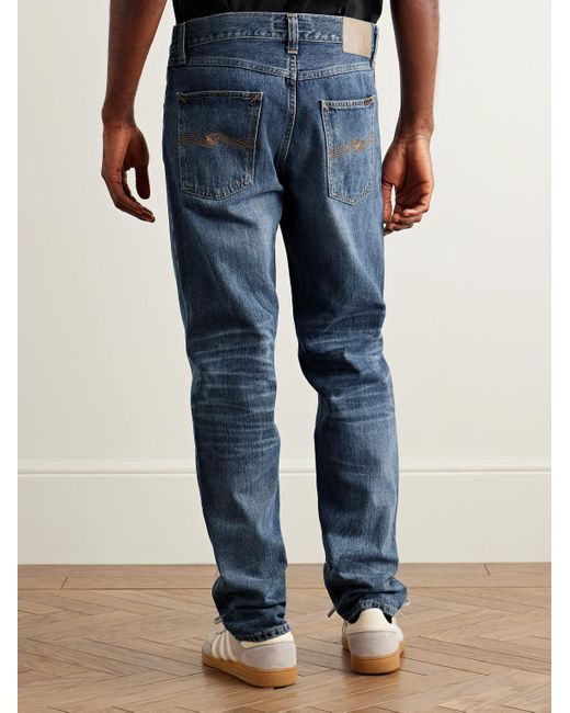 Nudie Jeans Blue Steady Eddie Ii Slim-Fit Straight-Leg Organic Jeans for men