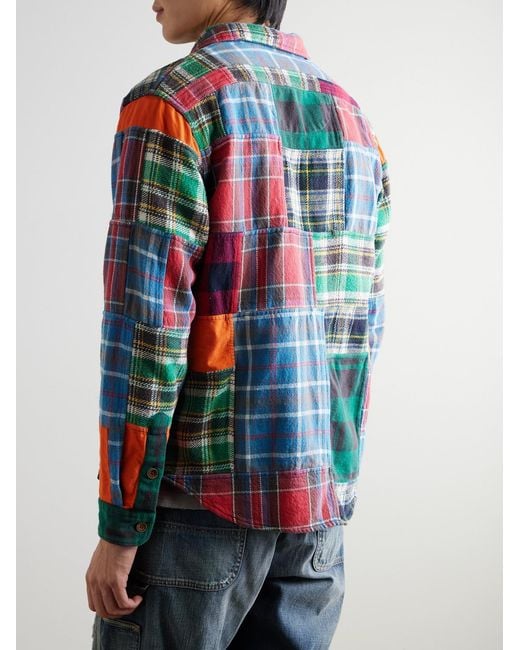 Polo Ralph Lauren Red Polo Country Checked Patchwork Cotton-Flannel Shirt for men