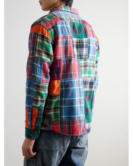 Polo Ralph Lauren Polo Country kariertes Hemd aus Baumwollflanell in Patchwork-Optik in Red für Herren