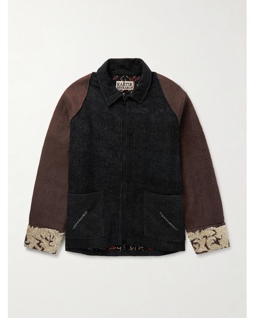 Kartik Research Black Zardozi Embellished Embroidered Cotton Jacket for men